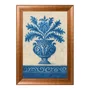 Quadro Decorativo Vaso Ornamental em Azul e Branco: Estampa de Acanto e Arabescos Estilo Delft ou Chinesaria