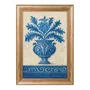 Quadro Decorativo Vaso Ornamental em Azul e Branco: Estampa de Acanto e Arabescos Estilo Delft ou Chinesaria