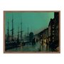 Quadro Decorativo Vintage Paisagem Noturna Cais do Porto