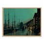 Quadro Decorativo Vintage Paisagem Noturna Cais do Porto