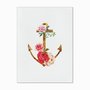 Quadro em Tela Canvas Âncora com Flores