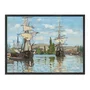 Quadro Em Tela Canvas "Barcos no Sena em Ruão" de Claude Monet