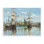 Quadro Em Tela Canvas "Barcos no Sena em Ruão" de Claude Monet