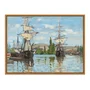 Quadro Em Tela Canvas "Barcos no Sena em Ruão" de Claude Monet