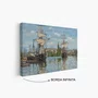 Quadro Em Tela Canvas "Barcos no Sena em Ruão" de Claude Monet