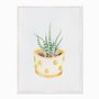 Quadro em Tela Canvas Cactus em Vaso Amarelo com Detalhes