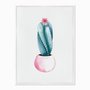 Quadro em Tela Canvas Cactus em Vaso Rosa