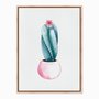 Quadro em Tela Canvas Cactus em Vaso Rosa