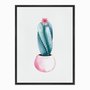 Quadro em Tela Canvas Cactus em Vaso Rosa