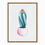 Quadro em Tela Canvas Cactus em Vaso Rosa