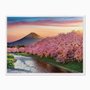 Quadro em Tela Canvas Cerejeiras no Monte Fuji