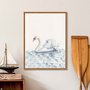 Quadro Em Tela Canvas Cisne No Lago Vintage Farmhouse