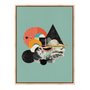 Quadro em Tela Canvas Colagem Abstrata Com Formas Geométricas