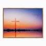 Quadro em Tela Canvas Cruz Sob o Pôr do Sol