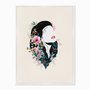 Quadro em Tela Canvas Face Mulher com Flores