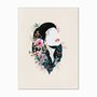 Quadro em Tela Canvas Face Mulher com Flores