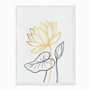 Quadro em Tela Canvas Flor Dourada e Folhas Escuras
