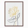 Quadro em Tela Canvas Flor Dourada e Folhas Escuras