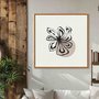Quadro Em Tela Canvas Flor Efeito Giz Estilo Japandi