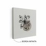 Quadro Em Tela Canvas Flor Efeito Giz Estilo Japandi