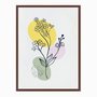 Quadro em Tela Canvas Flores com Fundo Colorido