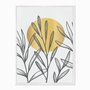 Quadro em Tela Canvas Folhas com Círculo Amarelo
