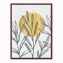 Quadro em Tela Canvas Folhas com Círculo Amarelo