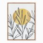 Quadro em Tela Canvas Folhas com Círculo Amarelo