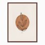 Quadro em Tela Canvas Folhas com Círculo Marrom