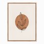 Quadro em Tela Canvas Folhas com Círculo Marrom