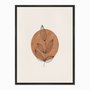 Quadro em Tela Canvas Folhas com Círculo Marrom