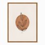 Quadro em Tela Canvas Folhas com Círculo Marrom