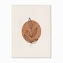 Quadro em Tela Canvas Folhas com Círculo Marrom