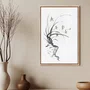 Quadro em Tela Canvas Furan Arte de Flor Ornamental Orquídea Samurai no Estilo Sumiê