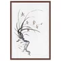 Quadro em Tela Canvas Furan Arte de Flor Ornamental Orquídea Samurai no Estilo Sumiê