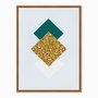 Quadro em Tela Canvas Geométrico Losango Dourado