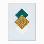 Quadro em Tela Canvas Geométrico Losango Dourado