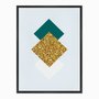Quadro em Tela Canvas Geométrico Losango Dourado