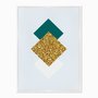 Quadro em Tela Canvas Geométrico Losango Dourado