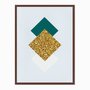 Quadro em Tela Canvas Geométrico Losango Dourado