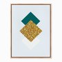 Quadro em Tela Canvas Geométrico Losango Dourado