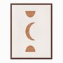 Quadro em Tela Canvas Geométrico Meia Lua e Meio Círculos