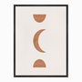 Quadro em Tela Canvas Geométrico Meia Lua e Meio Círculos