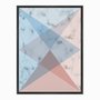 Quadro em Tela Canvas Geométrico Rosa com Azul