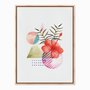Quadro em Tela Canvas Geométricos com Flor Vermelha