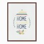 Quadro em Tela Canvas Home Sweet Home com Flores