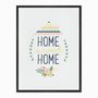 Quadro em Tela Canvas Home Sweet Home com Flores