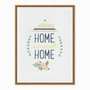 Quadro em Tela Canvas Home Sweet Home com Flores