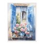 Quadro Em Tela Canvas Janela Florida Aquarela Vintage