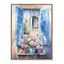 Quadro Em Tela Canvas Janela Florida Aquarela Vintage